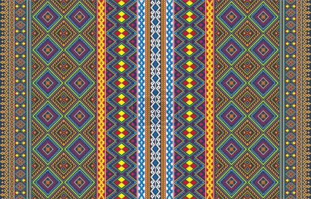 Foto de Geométrica étnica oriental patrón tradicional Diseño de fondo, alfombra, papel pintado, ropa, envoltura, tela, Vector illustration.embroidery estilo. - Imagen libre de derechos