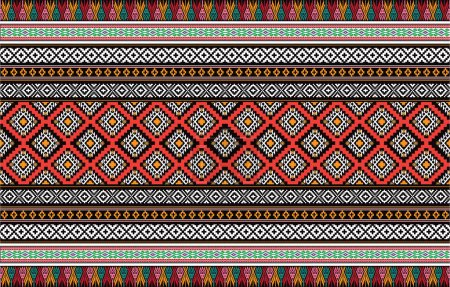 Photo for Ethnic monochrome seamless pattern. Background with Aztec geometric patterns. Print with a tribal theme. Fabric from the Navajo people. Abstract wallpaper in a modern style. Illustration in vector format. Textile design for paper. - Royalty Free Image