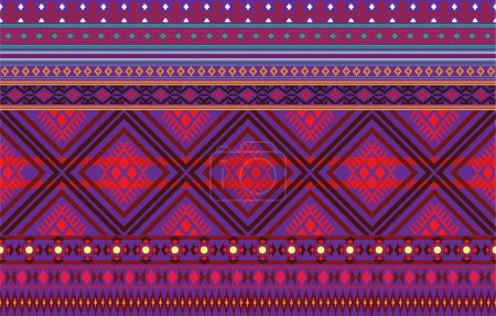 Photo for Aztec ethnic background design vector with a seamless pattern. Traditional motifs are illustrated. Element of a seamless pattern template - Royalty Free Image