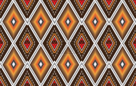 Foto de Vector de diseño de fondo étnico azteca con un patrón perfecto. Se ilustran los motivos tradicionales. Elemento de una plantilla de patrón sin costuras - Imagen libre de derechos