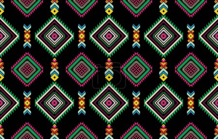 Geometric vector background with sacral tribal ethnic elements. Traditional triangles gypsy geometric forms sprites tribal themes apparel fabric tapestry print
