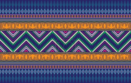 Foto de Diseño para fondo, marco, frontera o decoración con ilustración de patrón azteca étnica persa en color blanco y negro. Indio nativo, Navajo, Diseño Inca, Ikat, patrón geométrico - Imagen libre de derechos