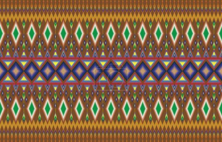 Diseño para fondo, marco, frontera o decoración con ilustración de patrón azteca étnica persa en color blanco y negro. Indio nativo, Navajo, Diseño Inca, Ikat, patrón geométrico