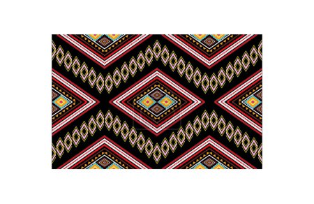 Stammesthemen ethnische Themen geometrischen nahtlosen Hintergrund mit einem peruanischen amerikanischen indigenen Muster. Textildruck mit reichen indianischen Stammesmotiven im traditionellen ethnischen Stil. Kleidung mit Navajo-Emblemen.