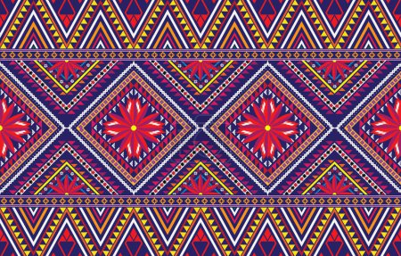 temas étnicos tribales fondo geométrico sin fisuras con un patrón indígena peruano americano. Estampado textil con ricos temas tribales nativos americanos en un estilo étnico tradicional. Ropa con emblemas Navajo.