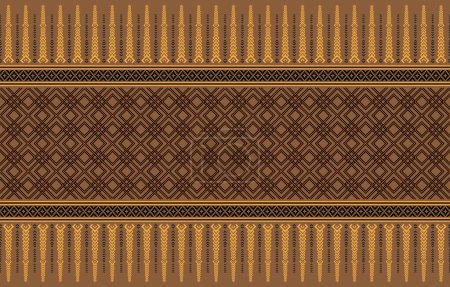 Patrón geométrico étnico oriental sin costura tradicional Diseño para fondo, alfombra, papel pintado, ropa, envoltura, Batik, tela, vector, ilustración, estilo de bordado.