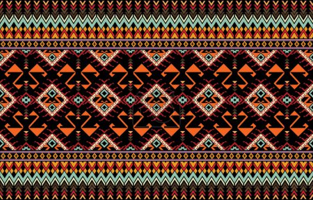 Ikat ornamento folclore geométrico con diamantes. Textura vectorial étnica tribal. Patrón de rayas sin costuras en estilo azteca. Bordado popular. Indio, Escandinavo, Gitano, Mexicano, Alfombra africana.