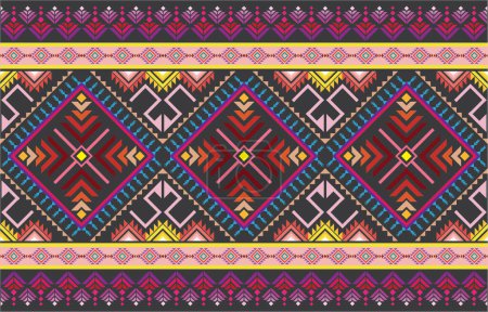 Foto de Fondo geométrico vectorial con elementos étnicos tribales sacros. Triángulos tradicionales formas geométricas gitanas sprites temas tribales indumentaria tela tapiz imprimir - Imagen libre de derechos
