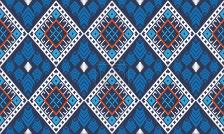 Illustration for Gypsy pattern tribal ethnic motifs geometric vector background. Doodle gypsy geometric shapes sprites tribal motifs clothing fabric textile print traditional design with triangles - Royalty Free Image
