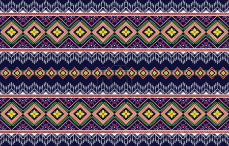Illustration for Geometric vector background with sacral tribal ethnic elements. Traditional triangles gypsy geometric forms sprites tribal themes apparel fabric tapestry print - Royalty Free Image