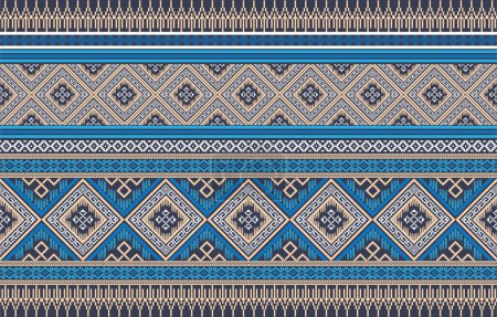 Illustration for Ethnic-style seamless vector pattern. Tribal motif on a geometric background. Printing ornaments for paper, wallpaper, covers, textiles, fabric, apparel, and other materials - Royalty Free Image