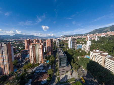 Photo for Medellin, Antioquia, Colombia. December 13, 2020: Panoramic landscape overlooking the Poblado from the New York hotel. - Royalty Free Image