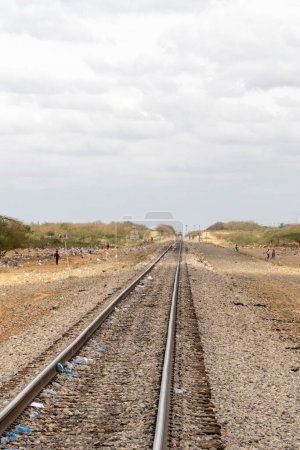 Téléchargez les photos : Riel du chemin de fer Cerrejon. Guajira, la Colombie. - en image libre de droit