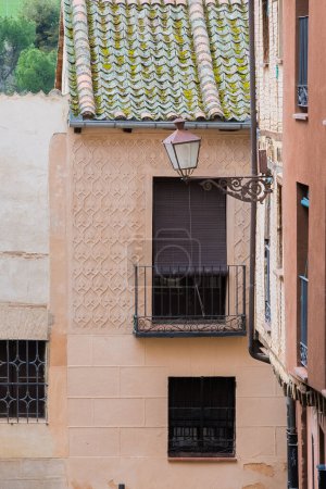 Foto de Segovia, Espaa. April 28, 2022: Architecture and facade with sgraffito technique in Segovia. - Imagen libre de derechos