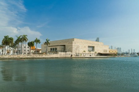 Photo for Cartagena, Bolivar, Colombia. March 14, 2023: Cartagena de Indias Convention Center and blue sky. - Royalty Free Image