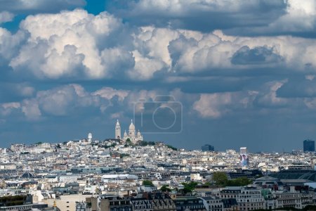 Photo for Panoramic Paris from Eiffel Tower and view of the Seine River. Paris, France. - Royalty Free Image