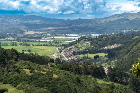 Photo for Nemocn rural landscape with blue sky and mountains. Colombia. - Royalty Free Image