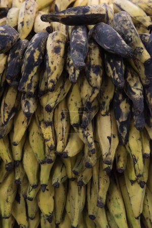 Foto de Antecedentes de plátanos amarillos en el mercado. - Imagen libre de derechos
