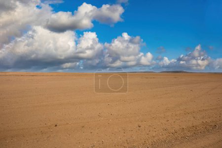 Landscape of the Baha Portete with blue sky Natural National Park. Guajira, Colombia. 