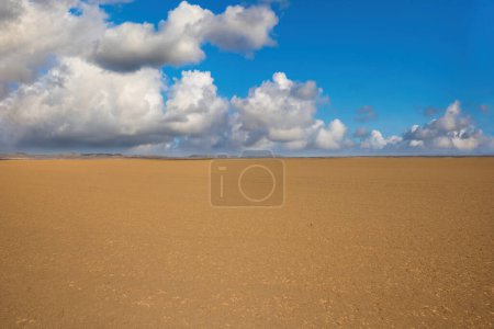 Landscape of the Baha Portete with blue sky Natural National Park. Guajira, Colombia. 