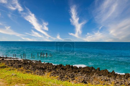 Foto de Rocky Cay paisaje de playa. Archipiélago de San Andrés, Providencia y Santa Catalina. - Imagen libre de derechos