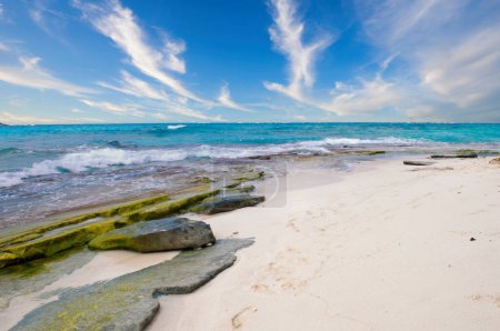Paysage de plage de Rocky Cay. Archipel de San Andres, Providencia et Santa Catalina.
