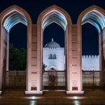 Muscat , Oman-September, 16,2022 : The Sultan Qaboos Grand Mosque is the largest mosque in Oman, located in the capital city of Muscat. 