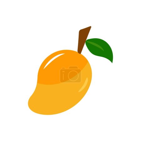 Mango Fruchtvektorsymbol. Mango im flachen Stil. Vektorillustration tropischer Früchte. Illustrationsvektorgrafik der Mango. Gut für Lebensmittel und Getränke.