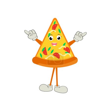 Photo for Pizza Cartoon Character, modern vector template set of mascot illustrations. Food Object Icon Concept Isolated Premium Vector. - Royalty Free Image
