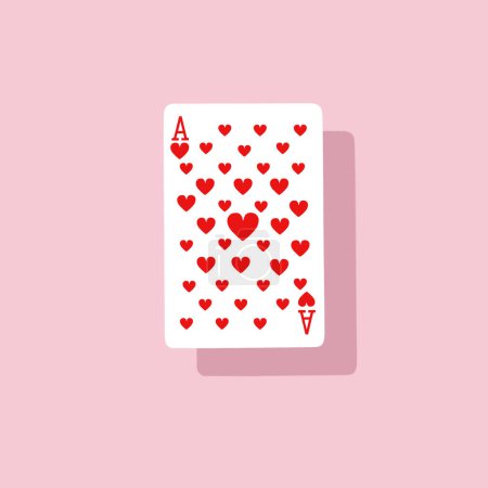 Téléchargez les photos : As des cœurs jouant à la carte avec beaucoup de cœurs au milieu. Concept d'amour minimal créatif arrière-plan. - en image libre de droit