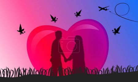 Illustration for Illustration of love and valentine day. - Royalty Free Image