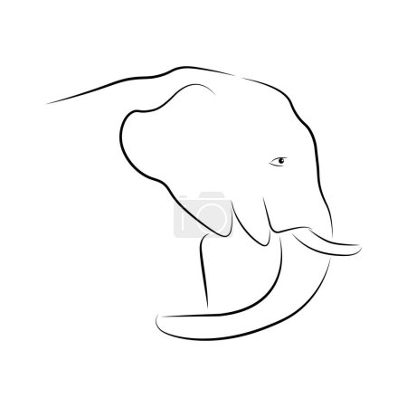 Illustration for Sketch cartoon elephant. line art cartoon. vector illustration. - Royalty Free Image