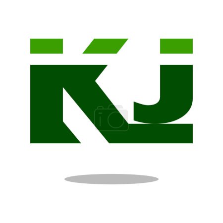 Buchstabe Logo k j grüne Farbe. Naturzeichen-Logo.
