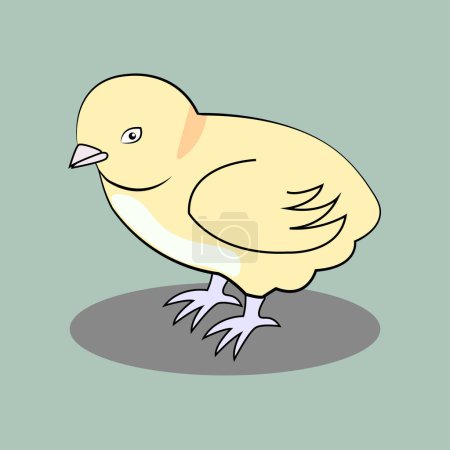 linda ilustración de polluelo. dibujos animados.
