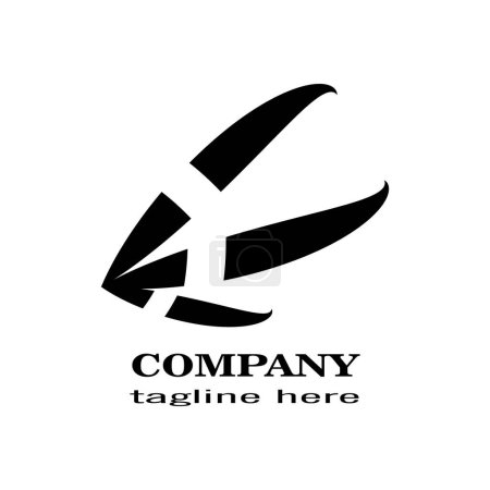 logo symbole noir. design abstrait du logo. ligne de courbe.