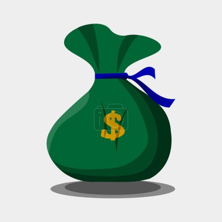 Illustration for Money bag illustration. green. dollar. - Royalty Free Image