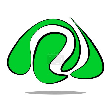 abstract curve line logo. green shape..