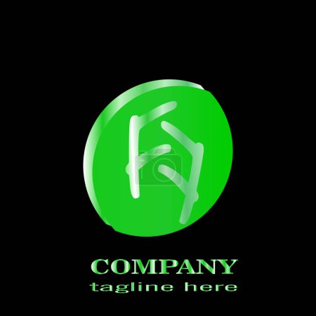 grüne trendige Form modernes Logo-Design.