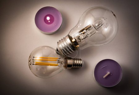 light bulb and candle