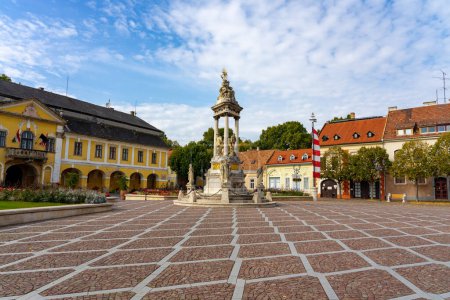 Téléchargez les photos : Beautiful coloful city center of Esztergom Hungary with flowers . - en image libre de droit