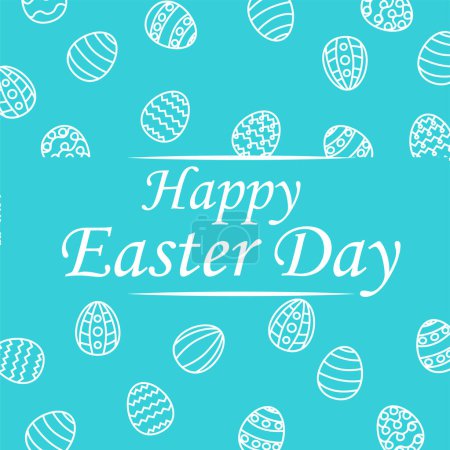 Foto de Happy easter Easter eggs seamless pattern, festive wrapping texture greeting card. Cute background blue card for wallpaper, wrapping. - Imagen libre de derechos