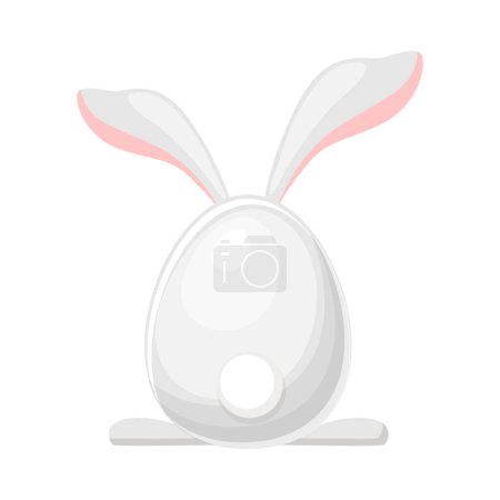 Téléchargez les photos : Cute easter rabbit egg shape, postcard for the holiday. Easter banner with bunny back for graphic design. - en image libre de droit