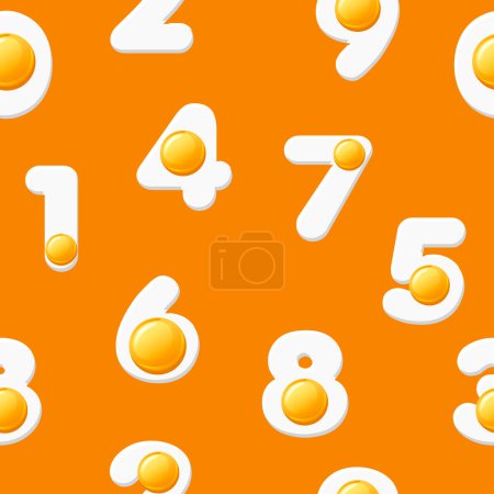 Foto de Seamless pattern egg scrabble numbers , texture for graphic design. Cute eggs figures background for wrapping paper or wallpaper. - Imagen libre de derechos