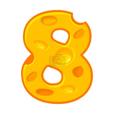 Photo for Cheese number 8. Eigh font kids number. Figure 8, similar  JPG copy - Royalty Free Image