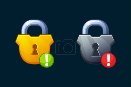 Photo for Closed golden padlock. Game icon. Block and security. Similar JPG copy. - Royalty Free Image