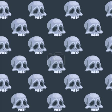 Photo for Seamless pattern with Human skull, head of skeleton. Symbol of death or dangerous. Design element for halloween holiday. Similar JPG copy - Royalty Free Image