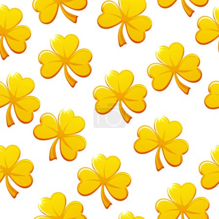 Photo for Seamless pattern of golden shamrock or clover. Seamless background for St. Patrick day. Lucky background. - Royalty Free Image