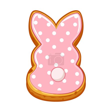 Téléchargez les illustrations : Happy Easter with cute bunnies biscuit cookies. - en licence libre de droit