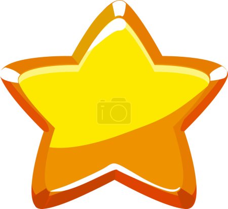 Ilustración de Cartoon golden star icon, game isolated icon. - Imagen libre de derechos