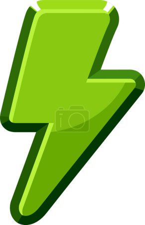 Ilustración de Dibujos animados icono verde Energía, juego icono aislado. - Imagen libre de derechos